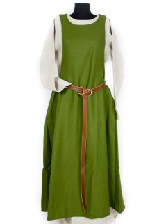 Medieval dress "Hella" in olive green twill wool