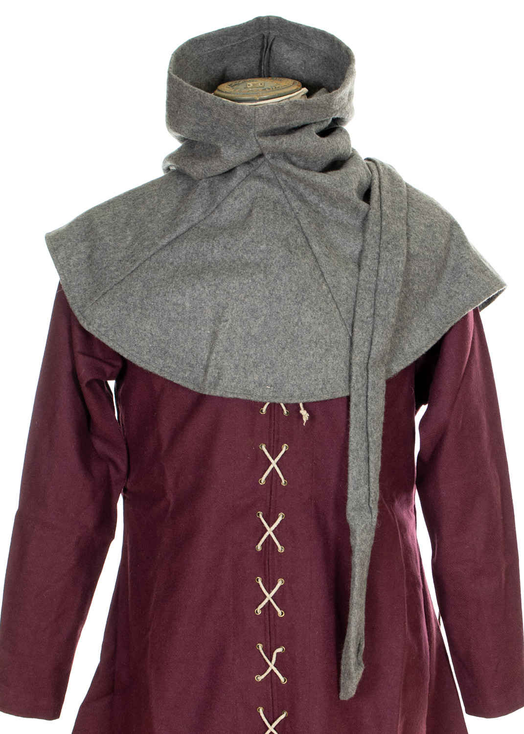 medieval lirirpiped hood in wool