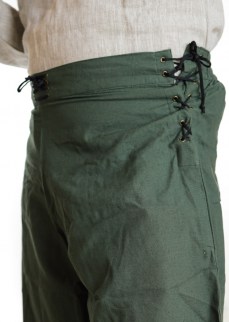 Fantasy baggy pants in dark green cotton/linen