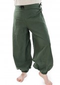 Fantasy baggy pants in dark green cotton/linen