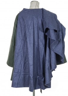 Half circular cloak in dark blue wool