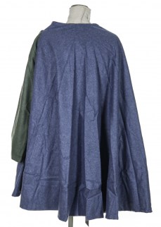 Half circular cloak in dark blue wool