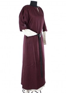 Medieval dress "Lovis" in red/black diamont twill wool