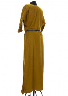 Medieval dress "Lovis" in tawny yellow twill wool