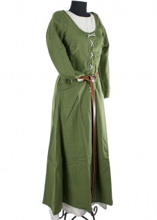 Woolen dress "Sophie" in olive green twill